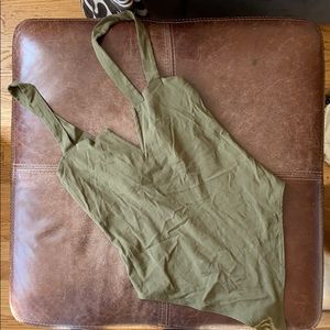 Free People Olive Green Bodysuit